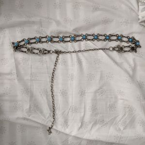 Chain Belt - Silver and Turquoise